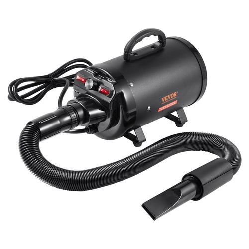 Dog Dryer, 2800W/4.3HP Dog Blow Dryer, Pet Grooming Dryer With Adjustable Speed And Temperature Control, Pet Hair Dryer With 4 Nozzles And Extendable Hose, Black